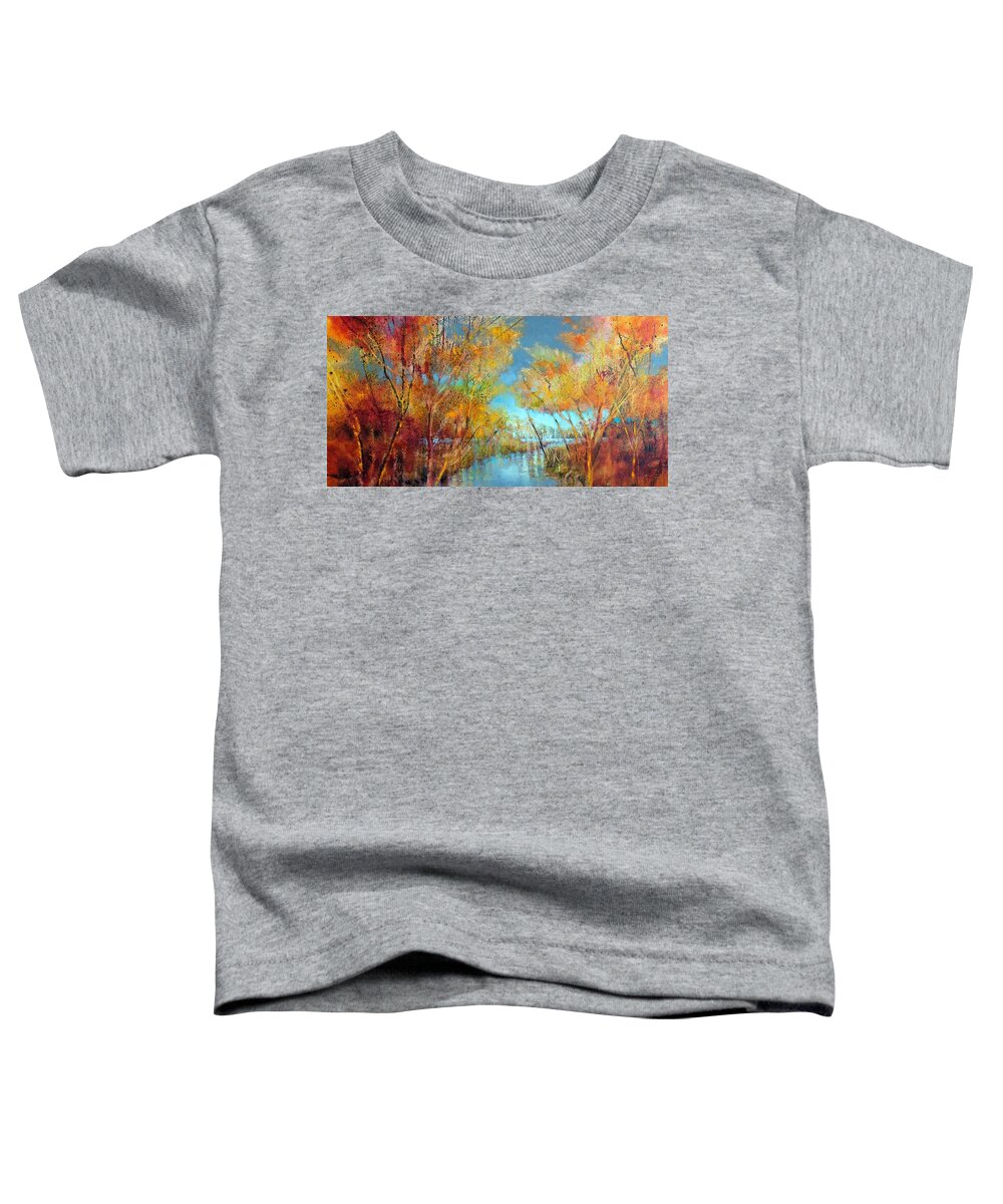 Colorful Toddler T-Shirt featuring the painting Autumn delights #1 by Annette Schmucker