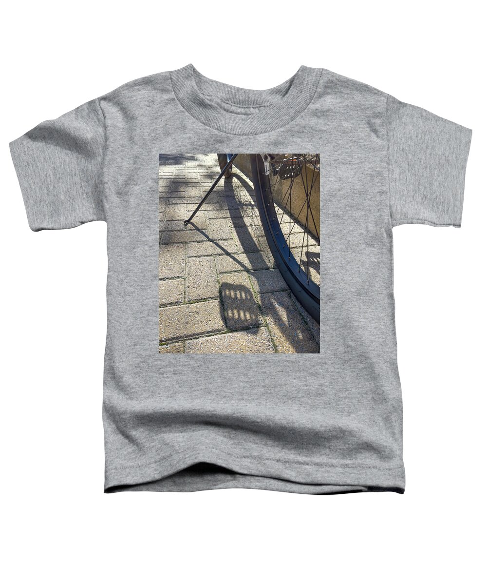 Bicycle Toddler T-Shirt featuring the photograph Bike And Shadows In The Morning #1 by Gary Slawsky