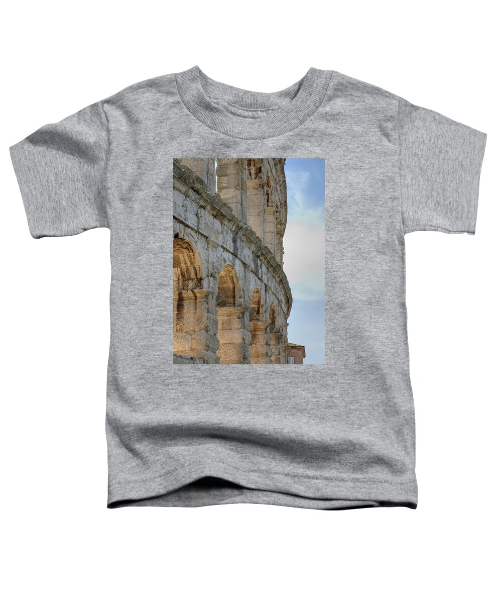 Colosseum Toddler T-Shirt featuring the photograph Colosseum in pula, Croatia #1 by Ian Middleton