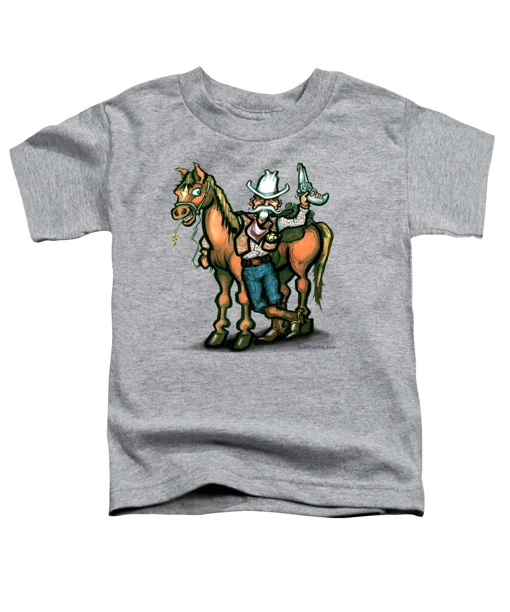 Cowboy Toddler T-Shirt featuring the digital art Cowboy #1 by Kevin Middleton