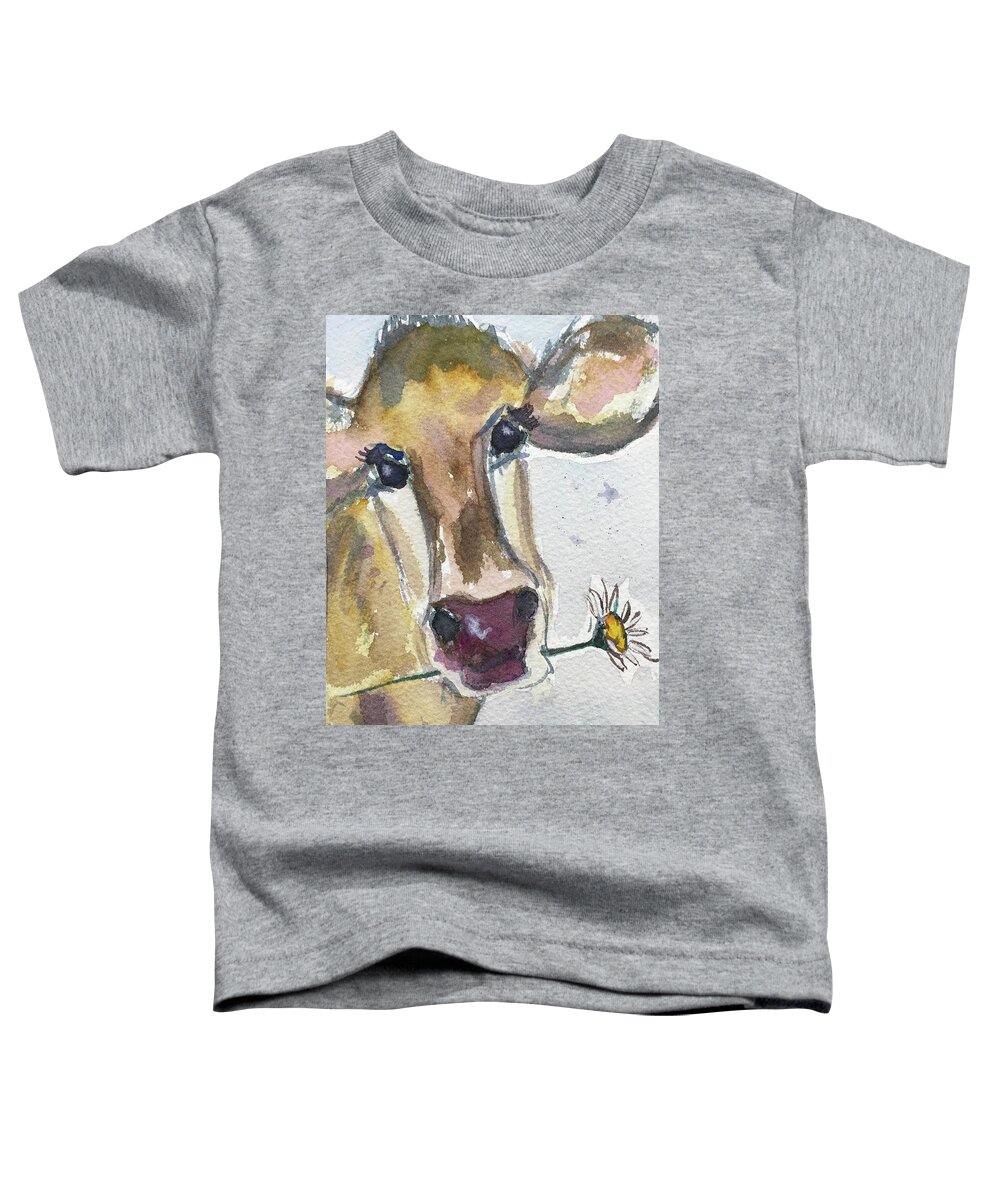 Cow Toddler T-Shirt featuring the painting Daisy by Roxy Rich