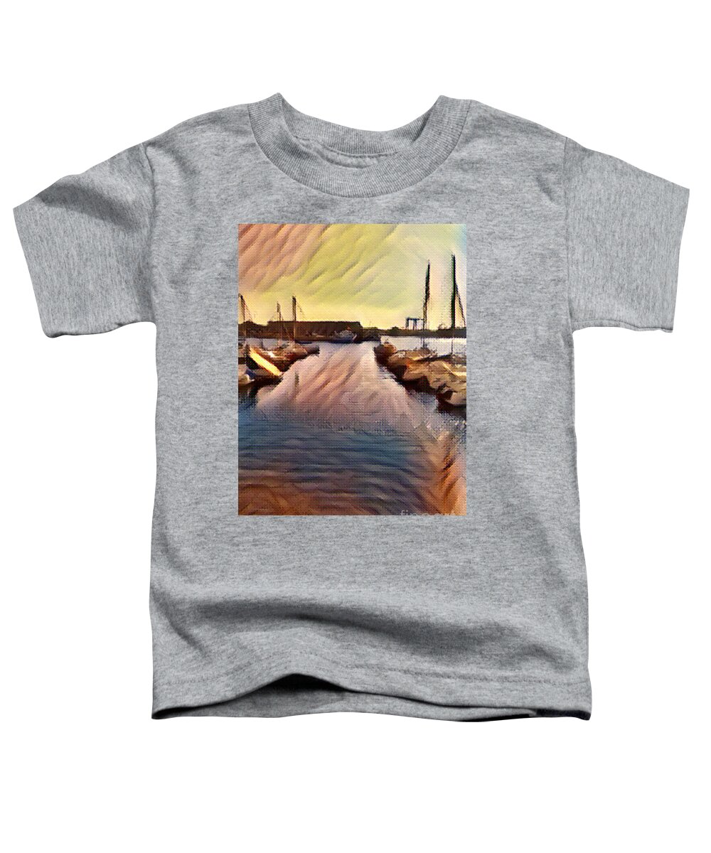 Fineartamerica Toddler T-Shirt featuring the digital art Fantasy art boats #1 by Yvonne Padmos