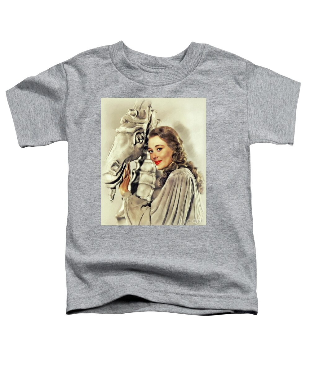 Glynis Toddler T-Shirt featuring the painting Glynis Johns, Vintage Actress #1 by Esoterica Art Agency