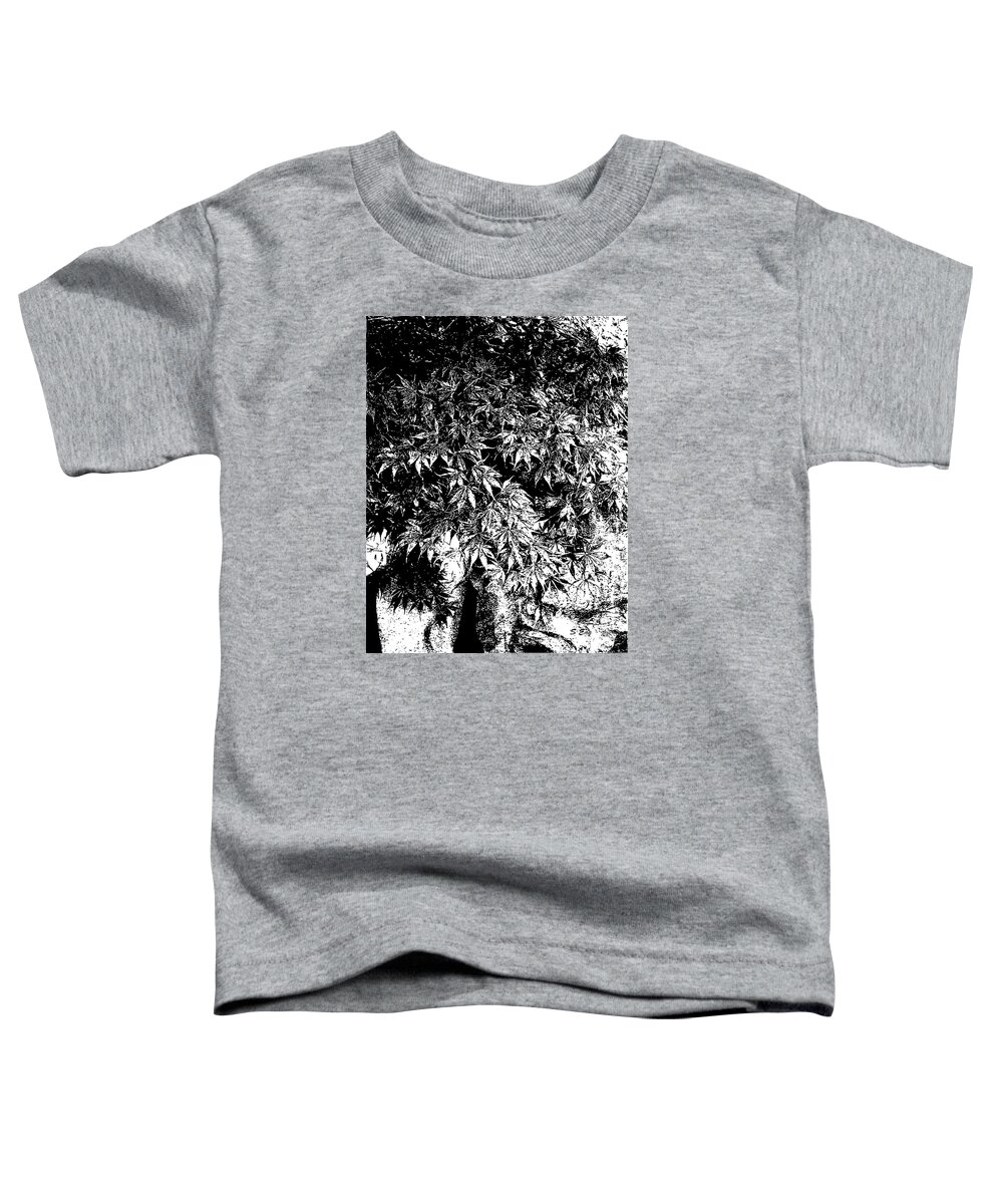 Still Life Toddler T-Shirt featuring the drawing Japanese Maple in Pot Black and White #1 by Sharon Williams Eng
