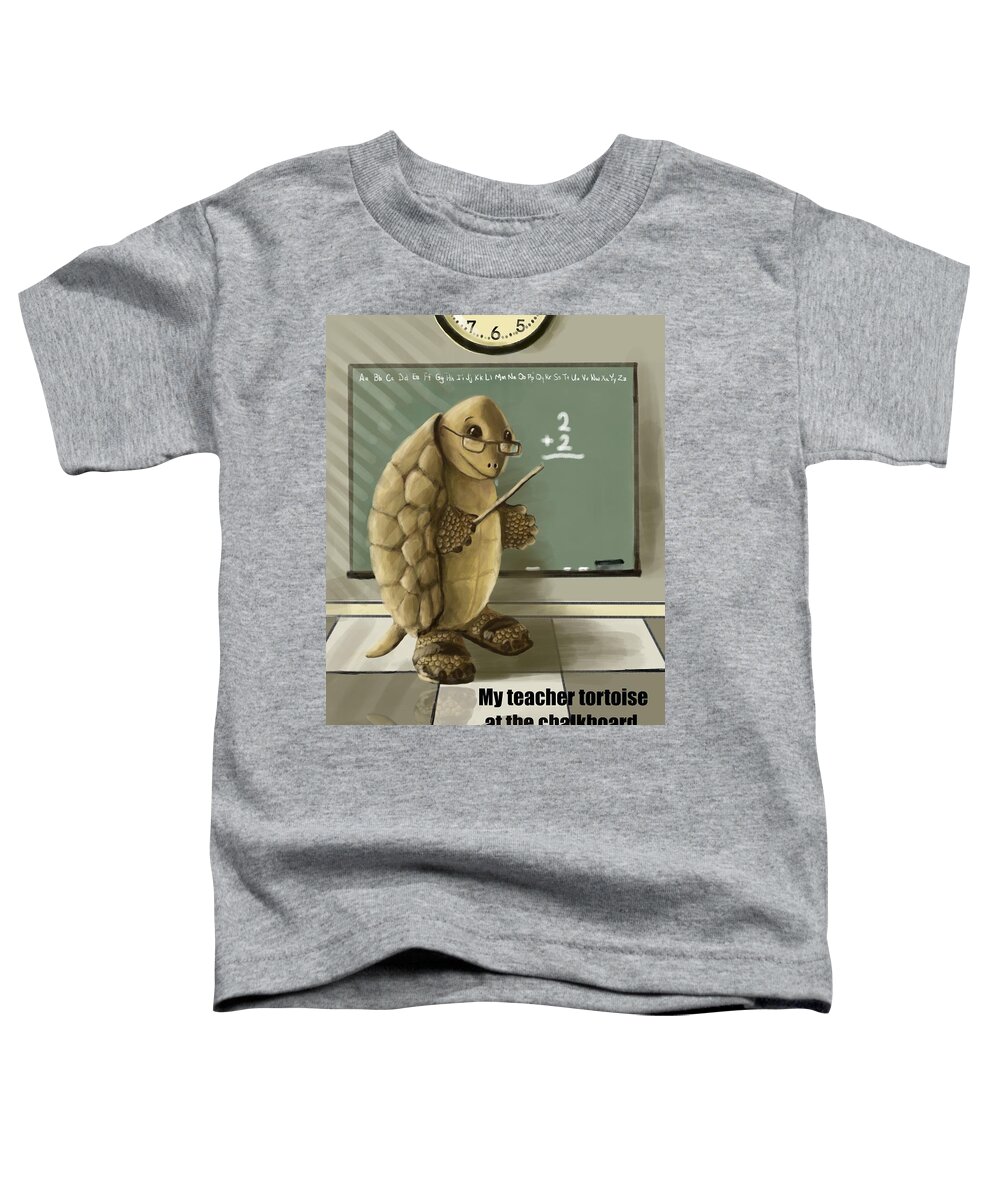Teacher Toddler T-Shirt featuring the digital art My Teacher Tortoise #1 by Larry Whitler