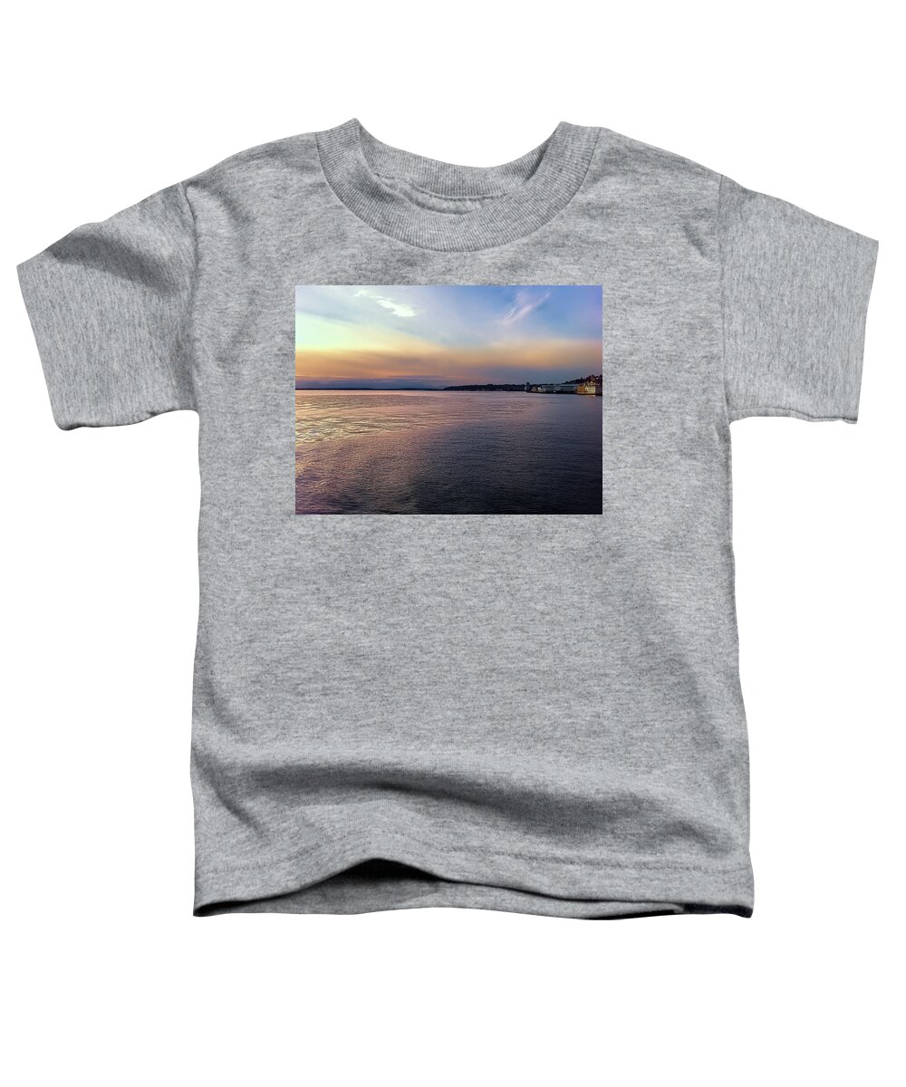 Puget Sound Toddler T-Shirt featuring the photograph Puget Sound at Sunset #1 by Cathy Anderson