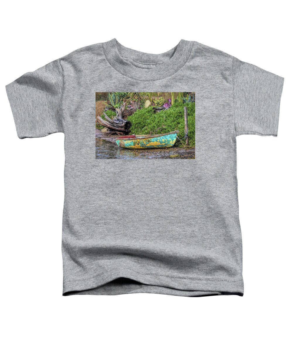 Row Boat Toddler T-Shirt featuring the photograph Row Boat Baywood Park Detail #1 by Barbara Snyder
