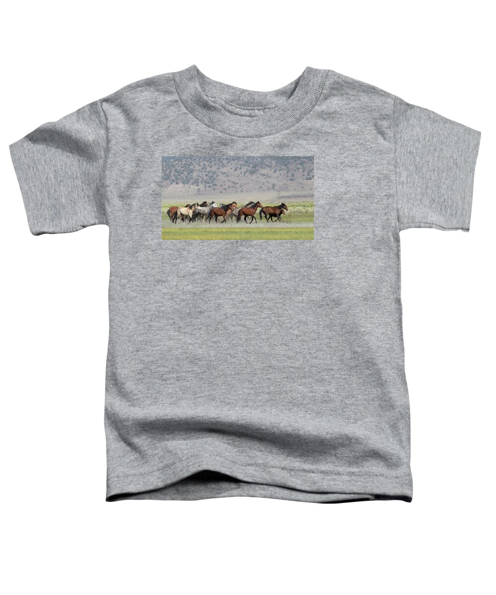 Horses Toddler T-Shirt featuring the photograph Running Wild #2 by Cheryl Strahl