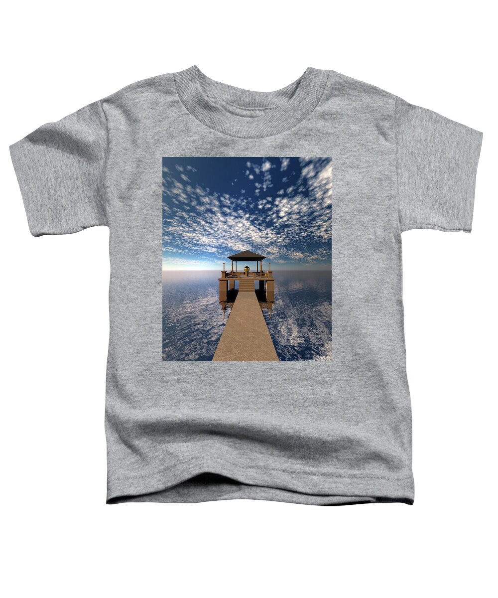Vacation Toddler T-Shirt featuring the digital art Seaside Villa by Phil Perkins