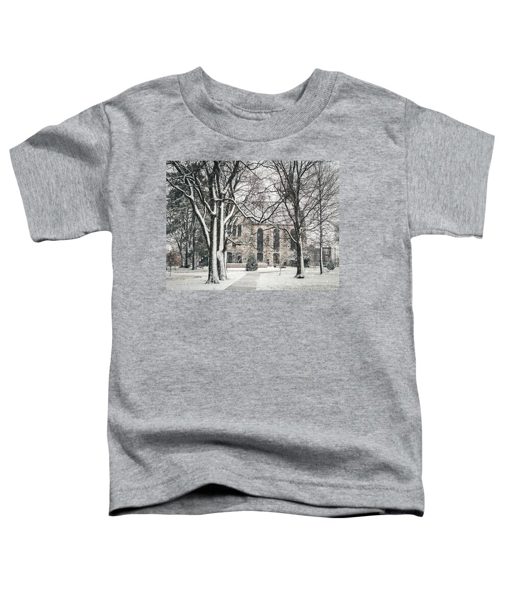 Chapel Toddler T-Shirt featuring the photograph Stone Chapel in Winter #1 by Allin Sorenson