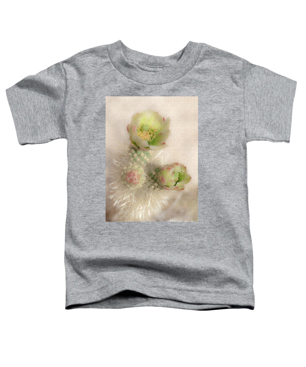 Cactus Toddler T-Shirt featuring the photograph 1629 Watercolor Cactus Blossom by Kenneth Johnson