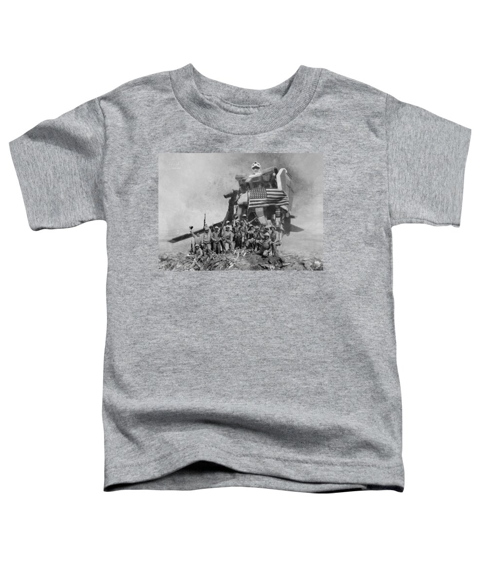 Scifi Toddler T-Shirt featuring the digital art 23 February 1945 by Andrea Gatti