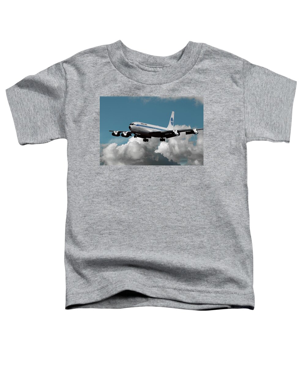 Pan American World Airways Toddler T-Shirt featuring the photograph Classic Pan Am Boeing 707 #2 by Erik Simonsen