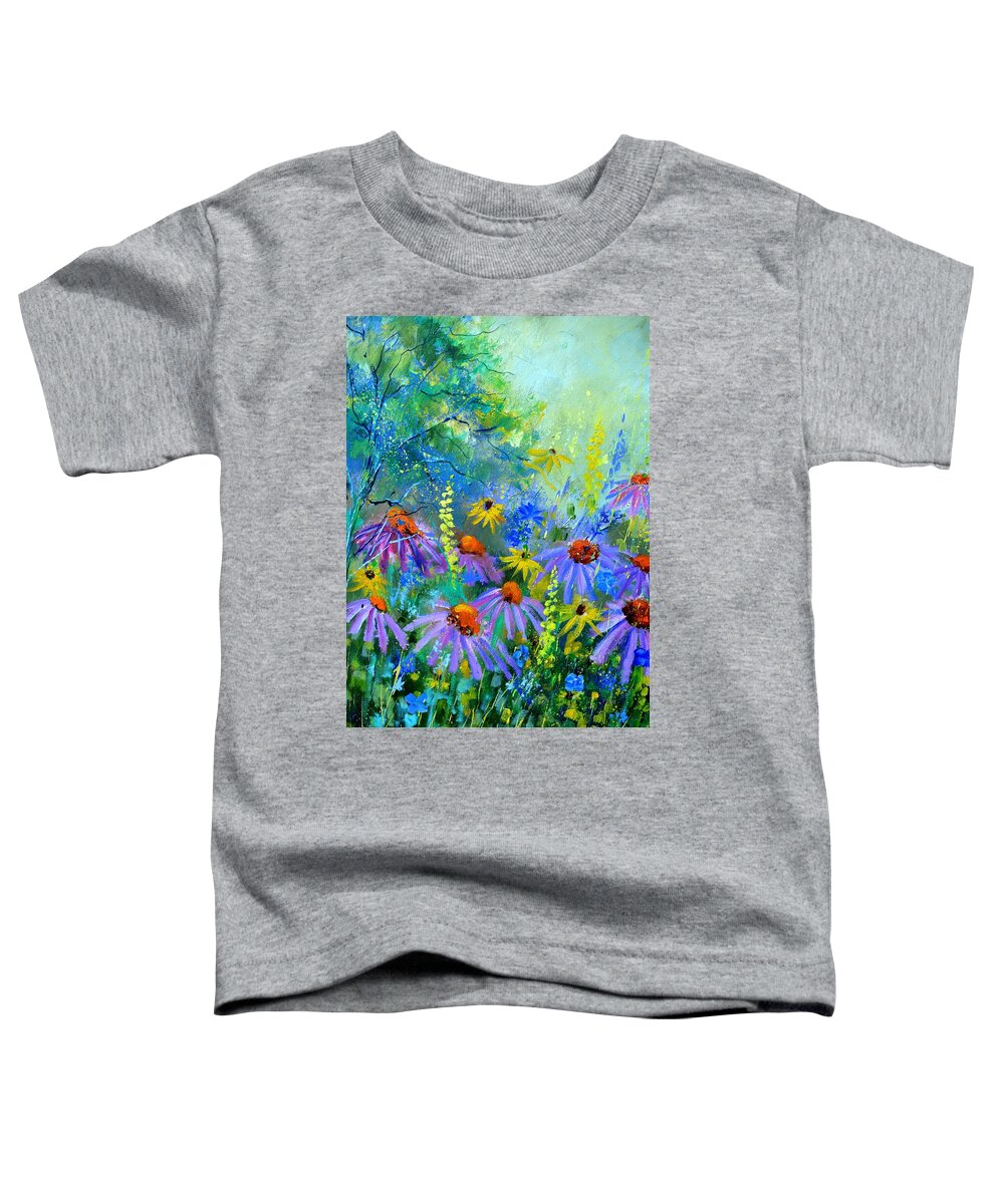 Fleur Toddler T-Shirt featuring the painting Rudbeckias #2 by Pol Ledent