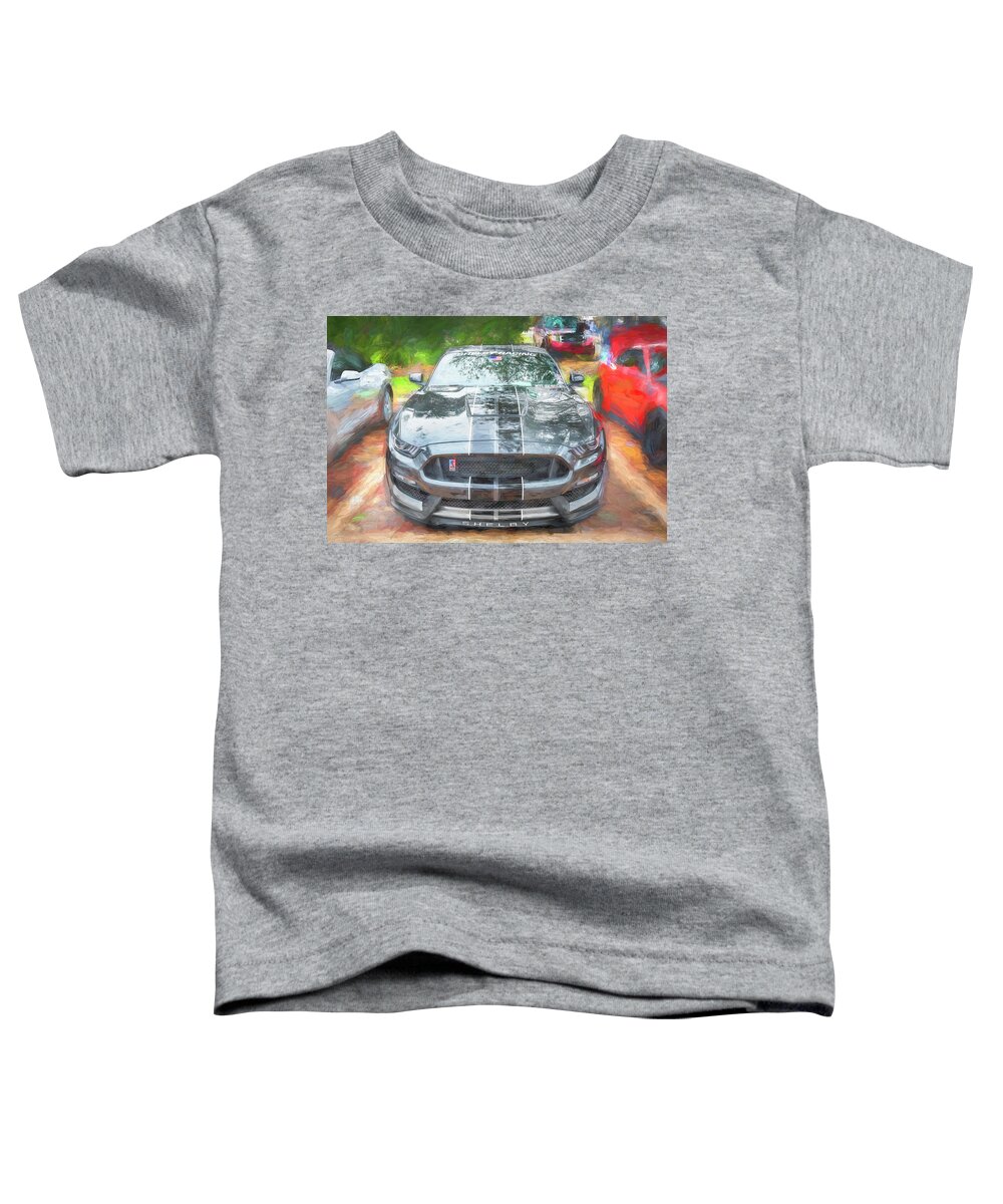 2017 Silver Ford Shelby Mustang Gt350 Toddler T-Shirt featuring the photograph 2017 Silver Ford Shelby Mustang GT350 X221 by Rich Franco