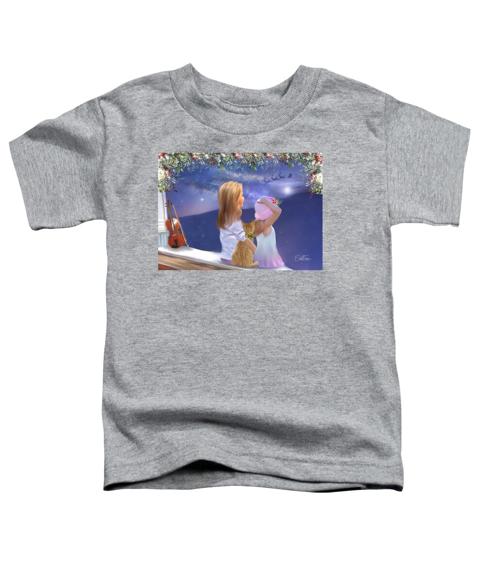 Christmas Toddler T-Shirt featuring the mixed media 2019 Christmas Card by Colleen Taylor