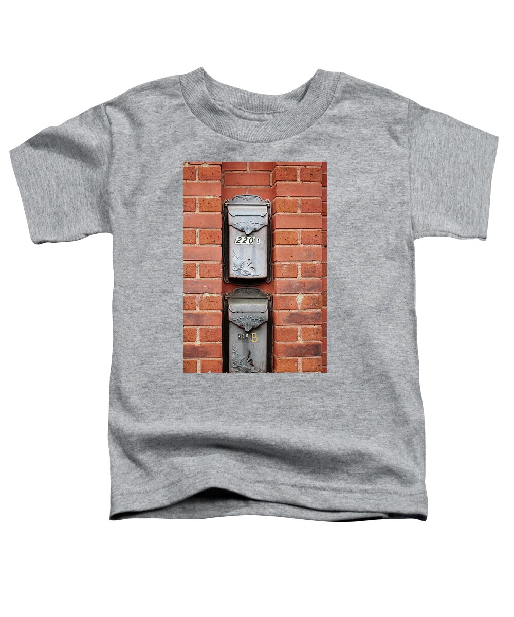 Mail Toddler T-Shirt featuring the photograph 220 Vintage Mailboxes by Cynthia Guinn