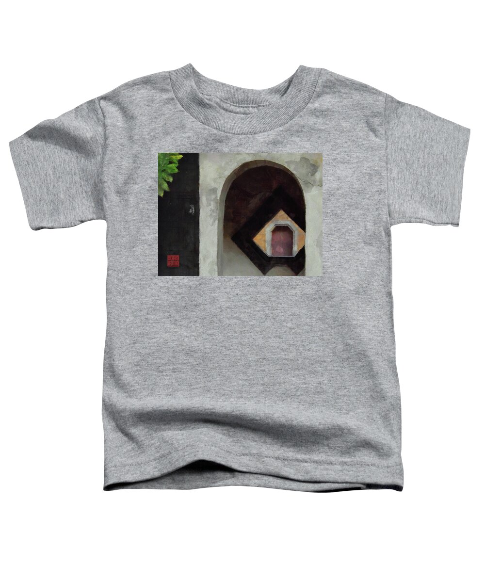 Architecture Toddler T-Shirt featuring the mixed media 230 Doors Windows, Linn Family Mansion And Gardens, Taipei, Taiwan by Richard Neuman Abstract Art