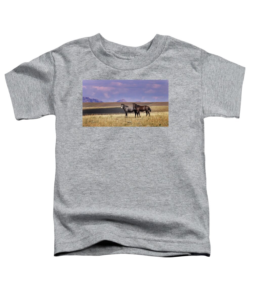 Horse Toddler T-Shirt featuring the photograph Wild Horses #25 by Laura Terriere