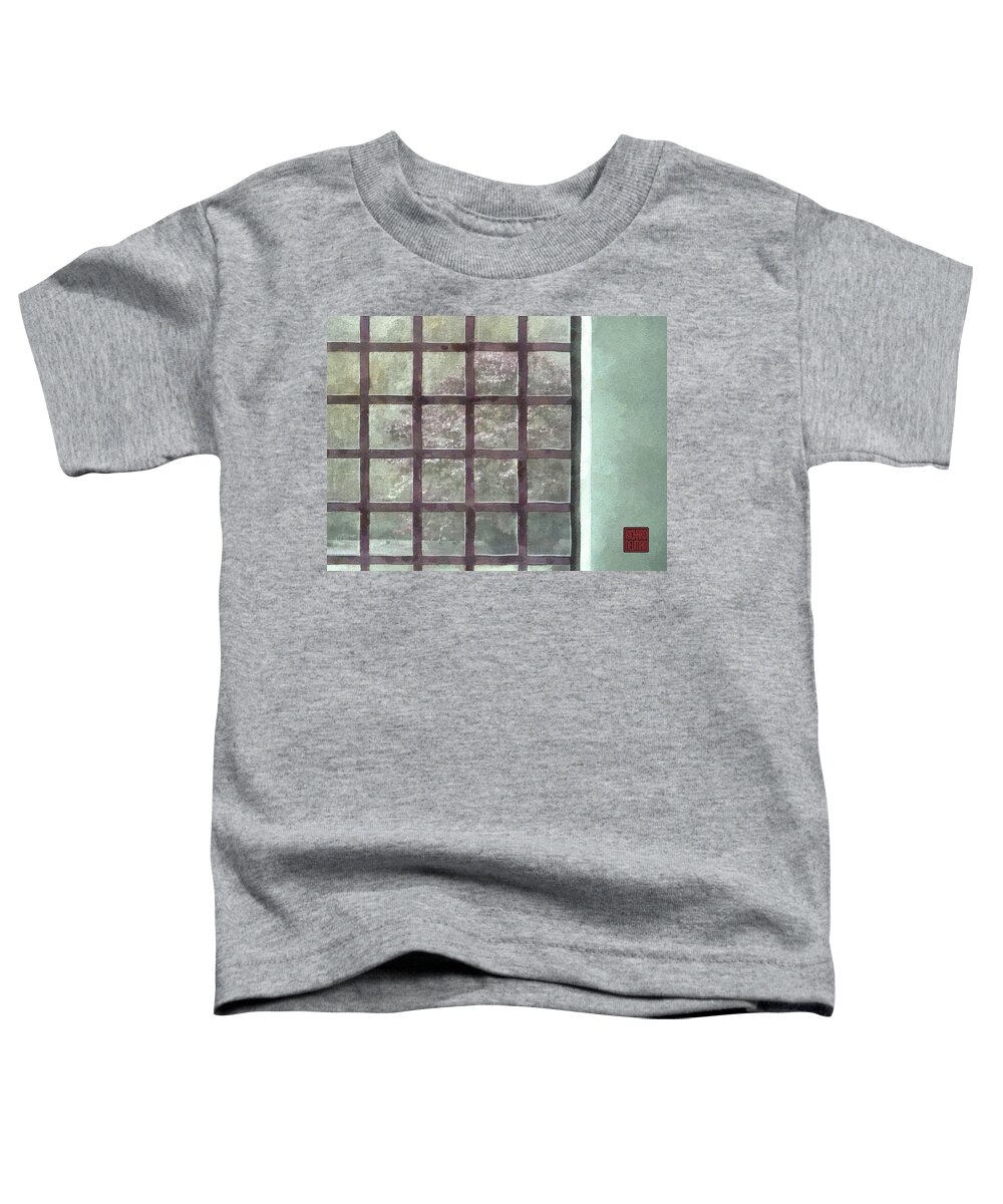 Abstract Toddler T-Shirt featuring the mixed media 295 Window Interior Architectural Detail, Hubie Art Gallery, Wuhan, China by Richard Neuman Abstract Art