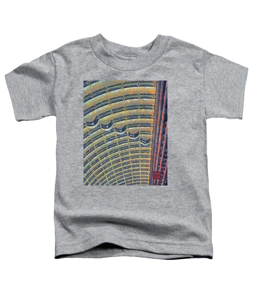 Abstract Toddler T-Shirt featuring the mixed media 309 Architectural Pattern, Inside Jinmao Tower, Shanghai, China by Richard Neuman Abstract Art