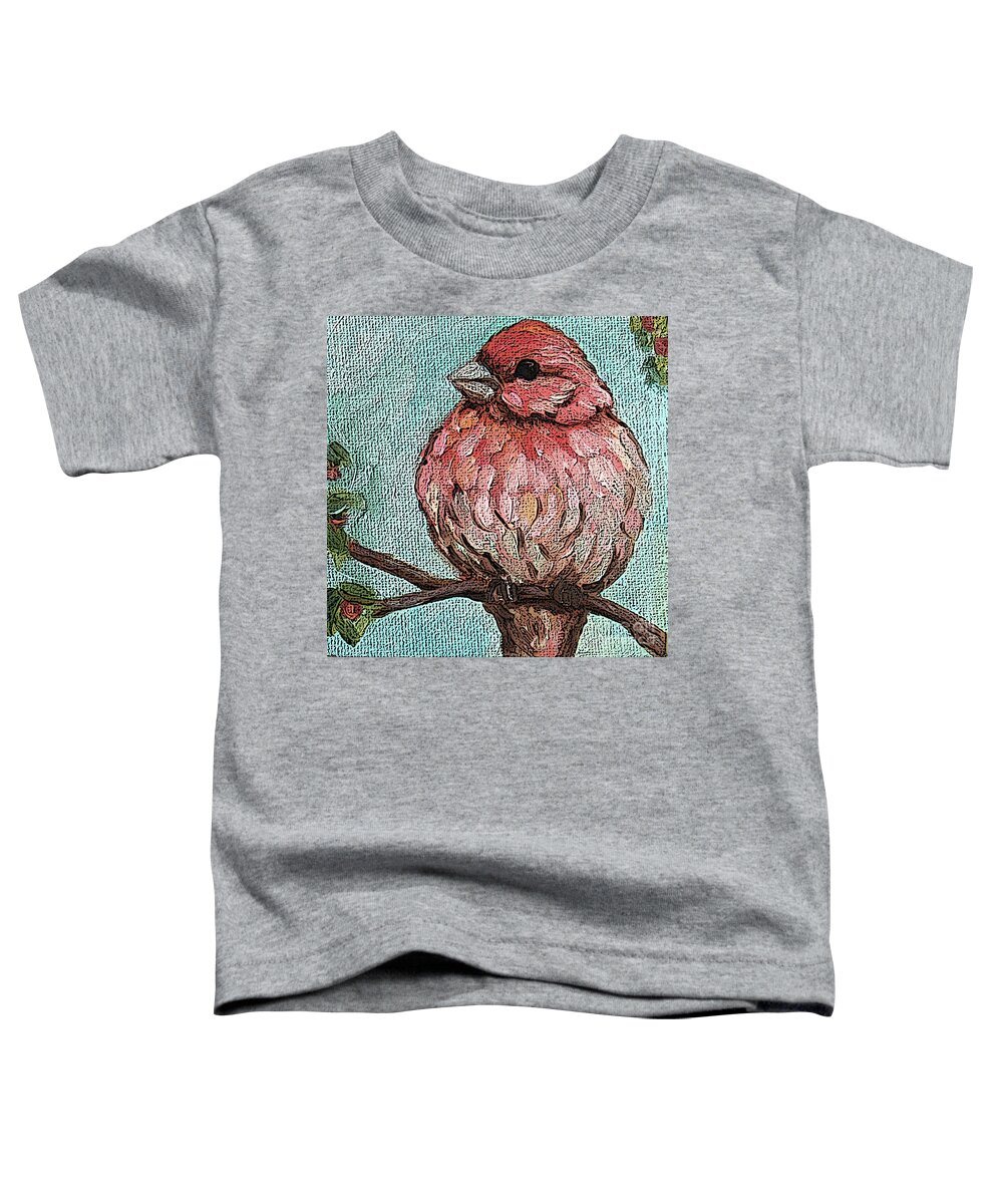 House Finch Toddler T-Shirt featuring the painting 35 House Finch by Victoria Page
