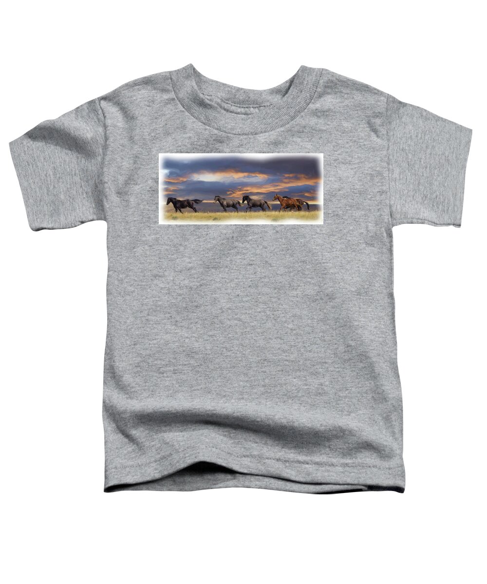 Horse Toddler T-Shirt featuring the photograph Wild Horses #36 by Laura Terriere