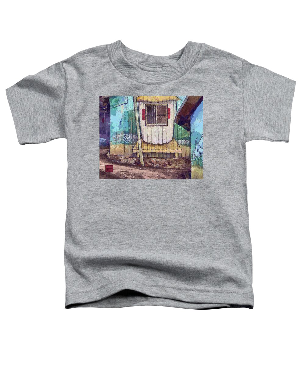 Architecture Toddler T-Shirt featuring the mixed media 397 Street Art, Mountain Village, Central Taiwan by Richard Neuman Abstract Art