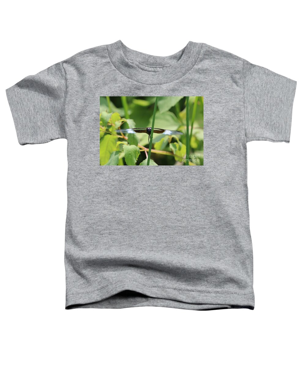 Dragonfly Toddler T-Shirt featuring the photograph Widow Skimmer Dragonfly #4 by Tom Doud