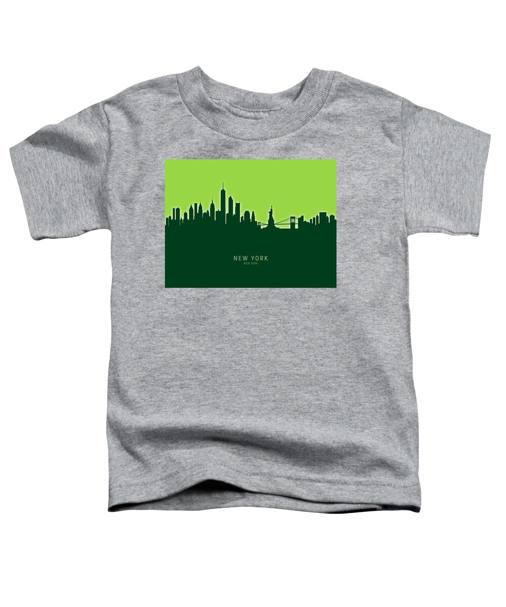 New York Toddler T-Shirt featuring the digital art New York Skyline #63 by Michael Tompsett