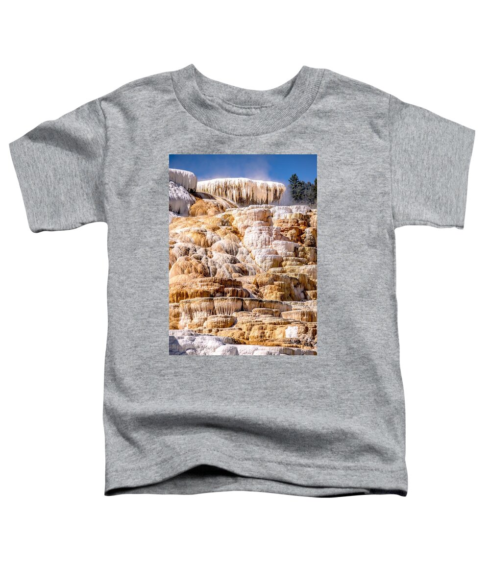  Mountains Toddler T-Shirt featuring the photograph Travertine Terraces, Mammoth Hot Springs, Yellowstone #69 by Alex Grichenko