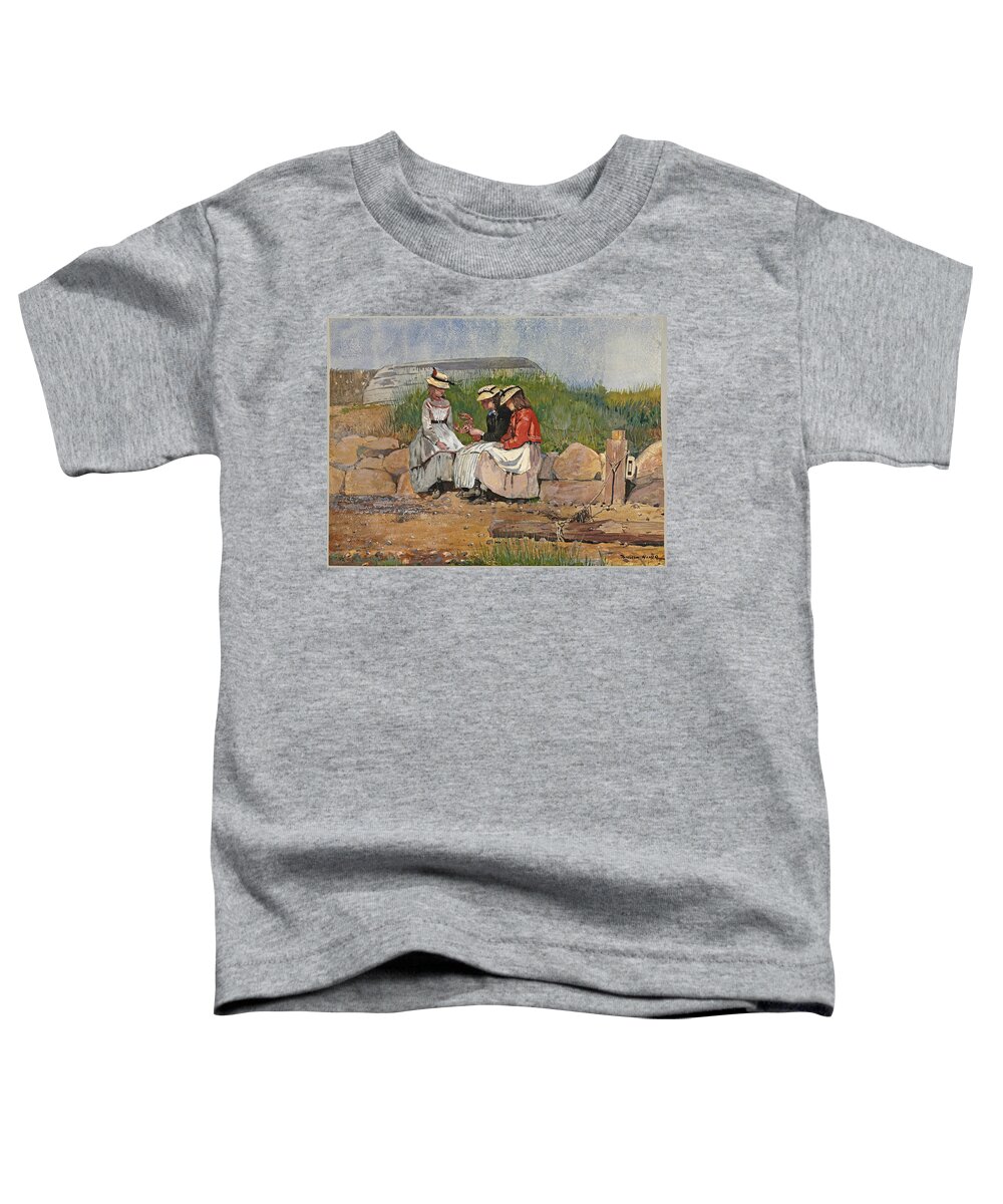 Winslow Homer Toddler T-Shirt featuring the drawing A Fisherman's Daughter by Winslow Homer
