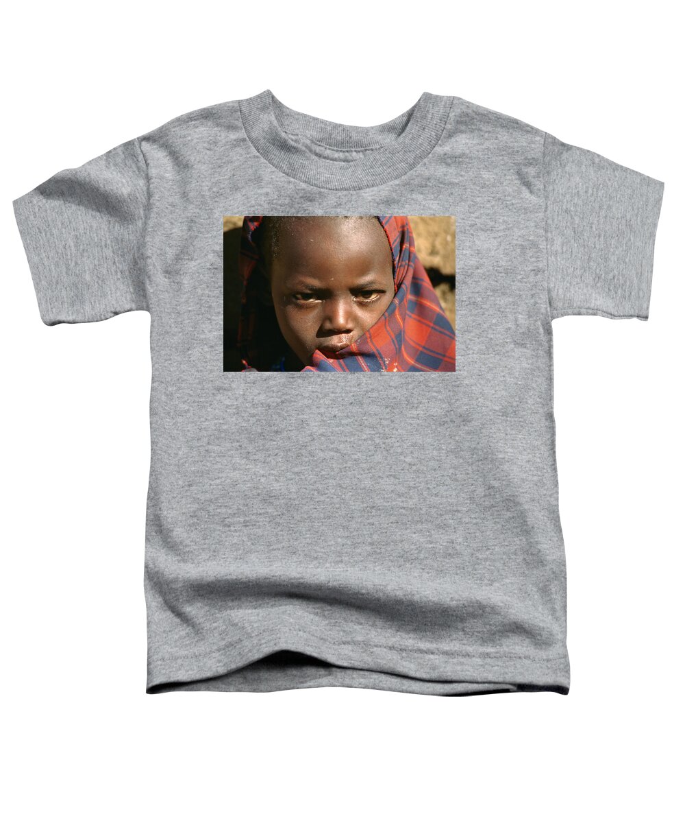 Africa Toddler T-Shirt featuring the photograph A Masai Child by Bonnie Colgan