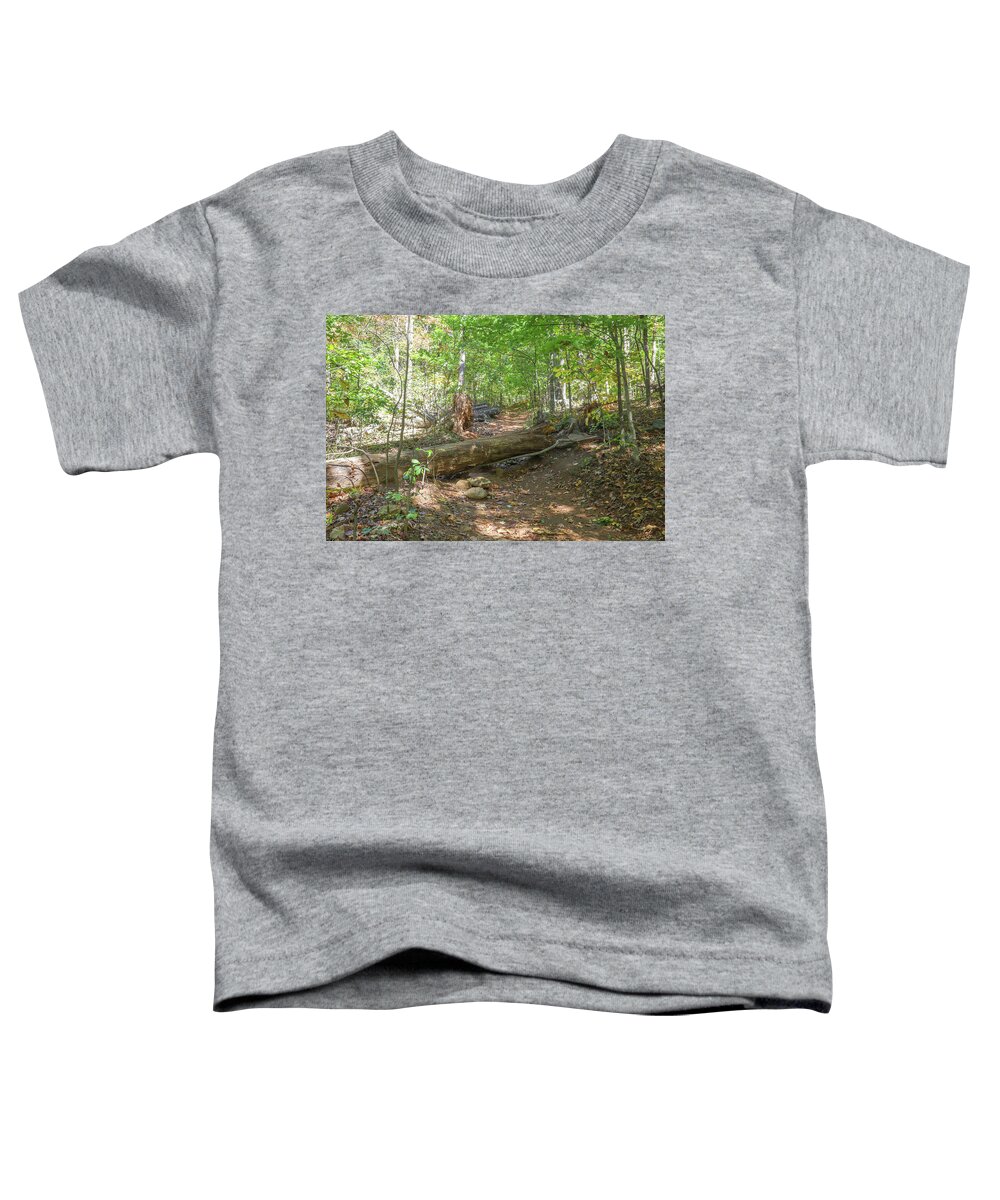 Mountain Toddler T-Shirt featuring the photograph A Mount Yonah Hike Obstacle by Ed Williams