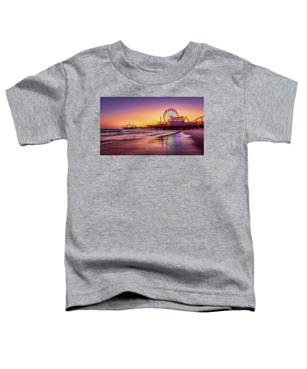 California Toddler T-Shirt featuring the photograph A Peer at Santa Monica by Dee Potter