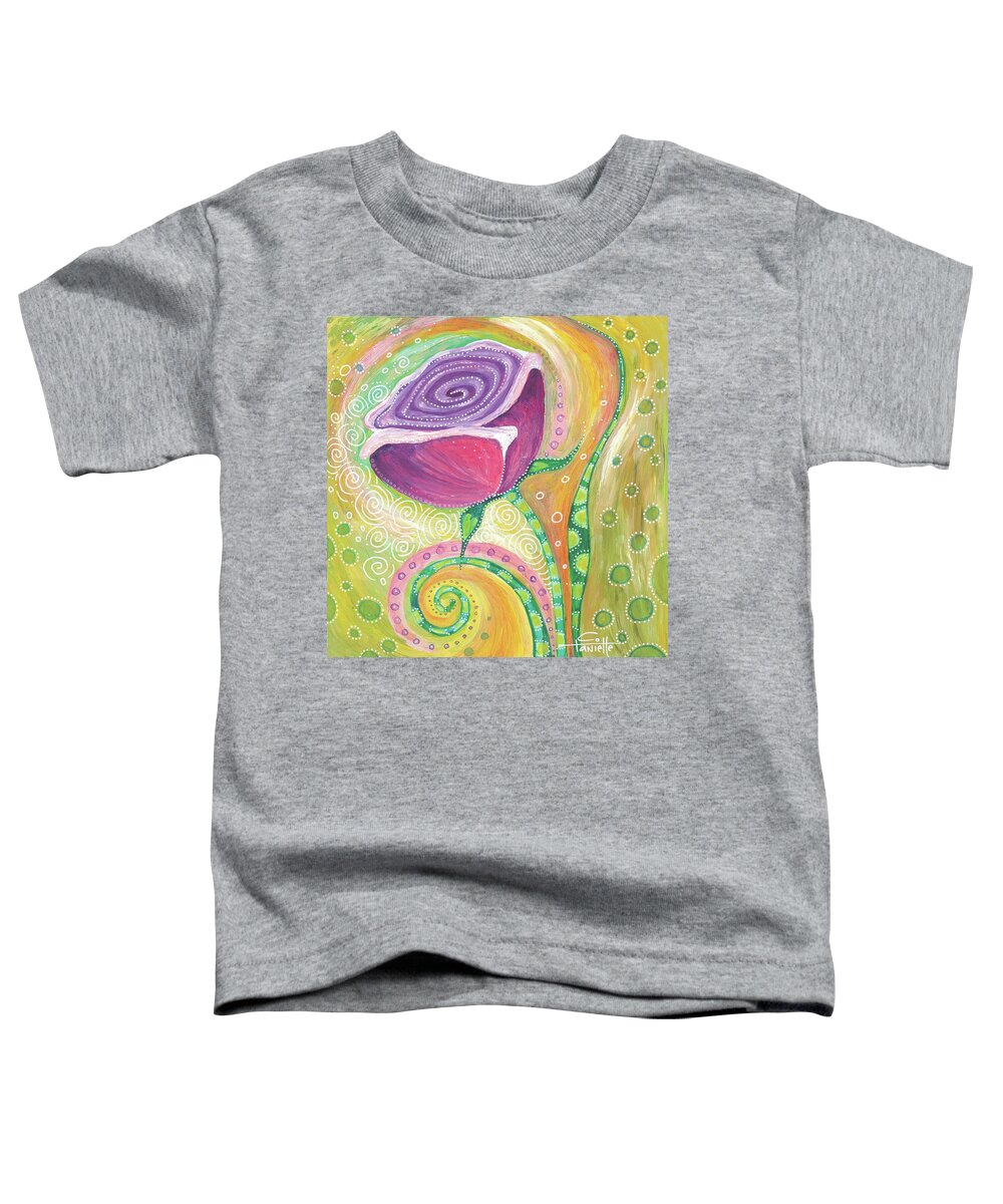 Rose Toddler T-Shirt featuring the painting A Rose Fit for a Queen by Tanielle Childers