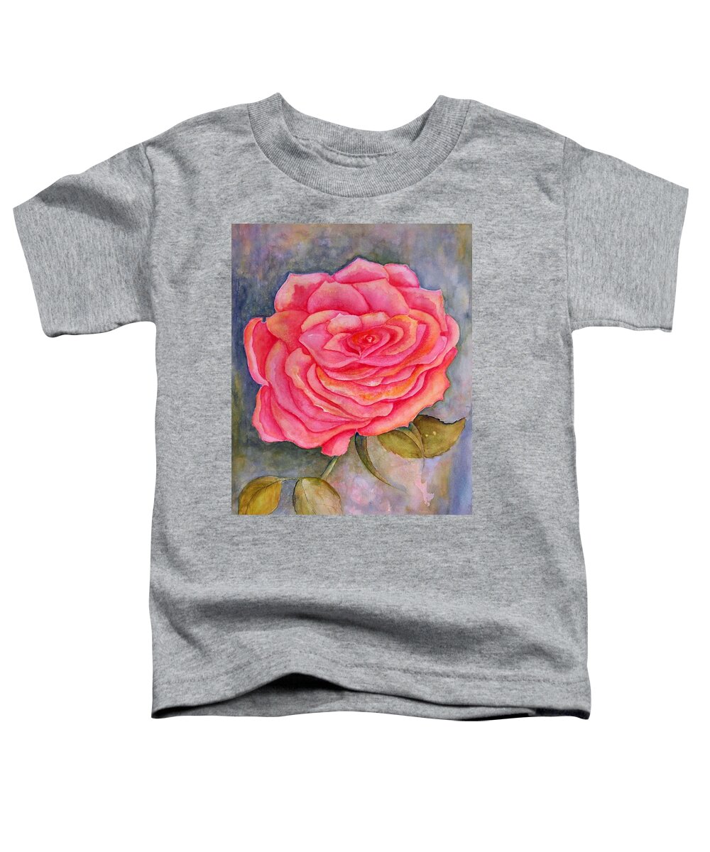 Rose Toddler T-Shirt featuring the painting A Rose is a Rose by Vallee Johnson