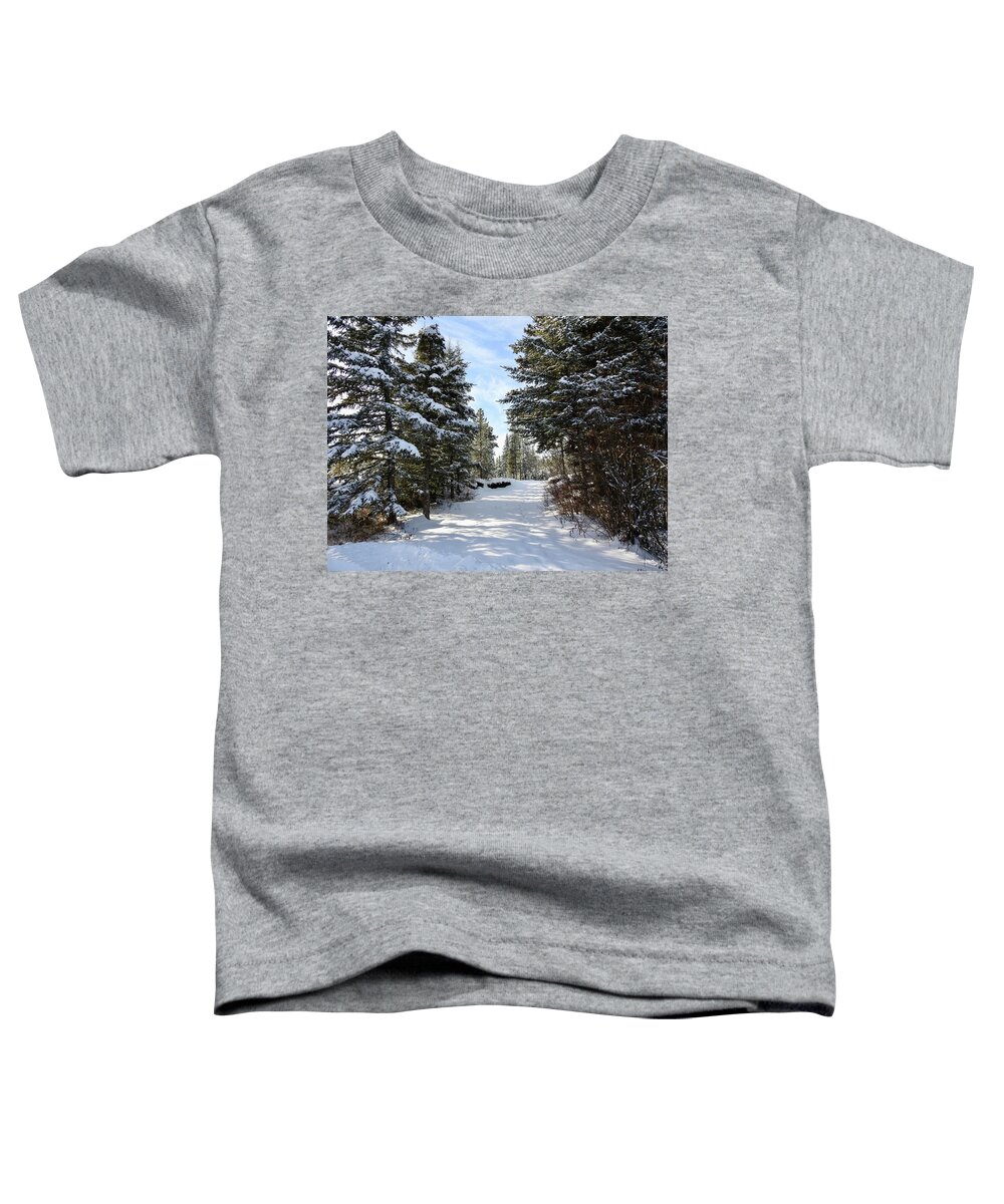 A Winter Trail Toddler T-Shirt featuring the photograph A Winter Trail by Nicola Finch