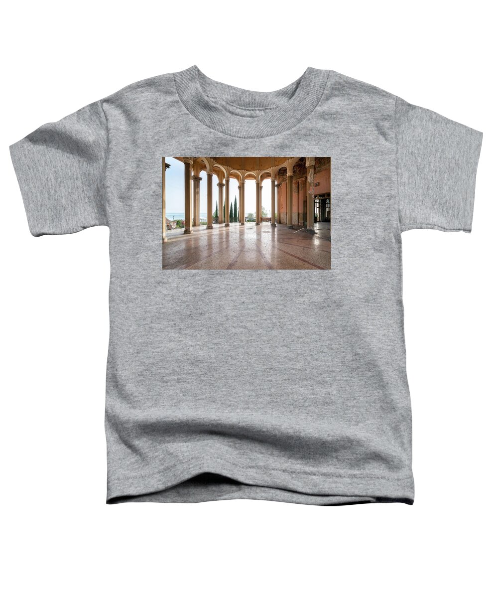Abandoned Toddler T-Shirt featuring the photograph Abandoned Black Sea Train Station by Roman Robroek