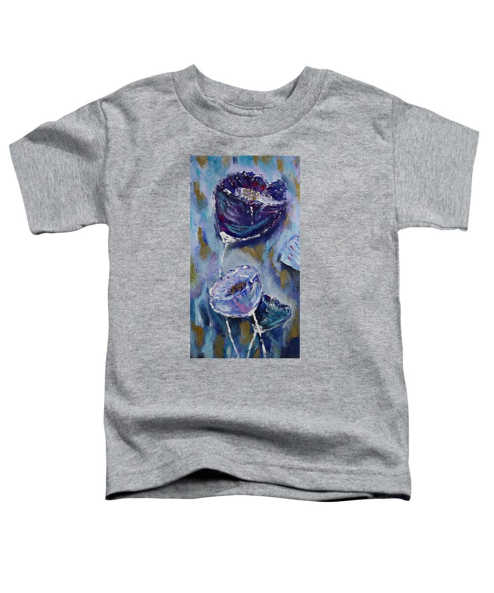 Abstract Toddler T-Shirt featuring the painting Abstract flowers II #1 by Tetiana Bielkina
