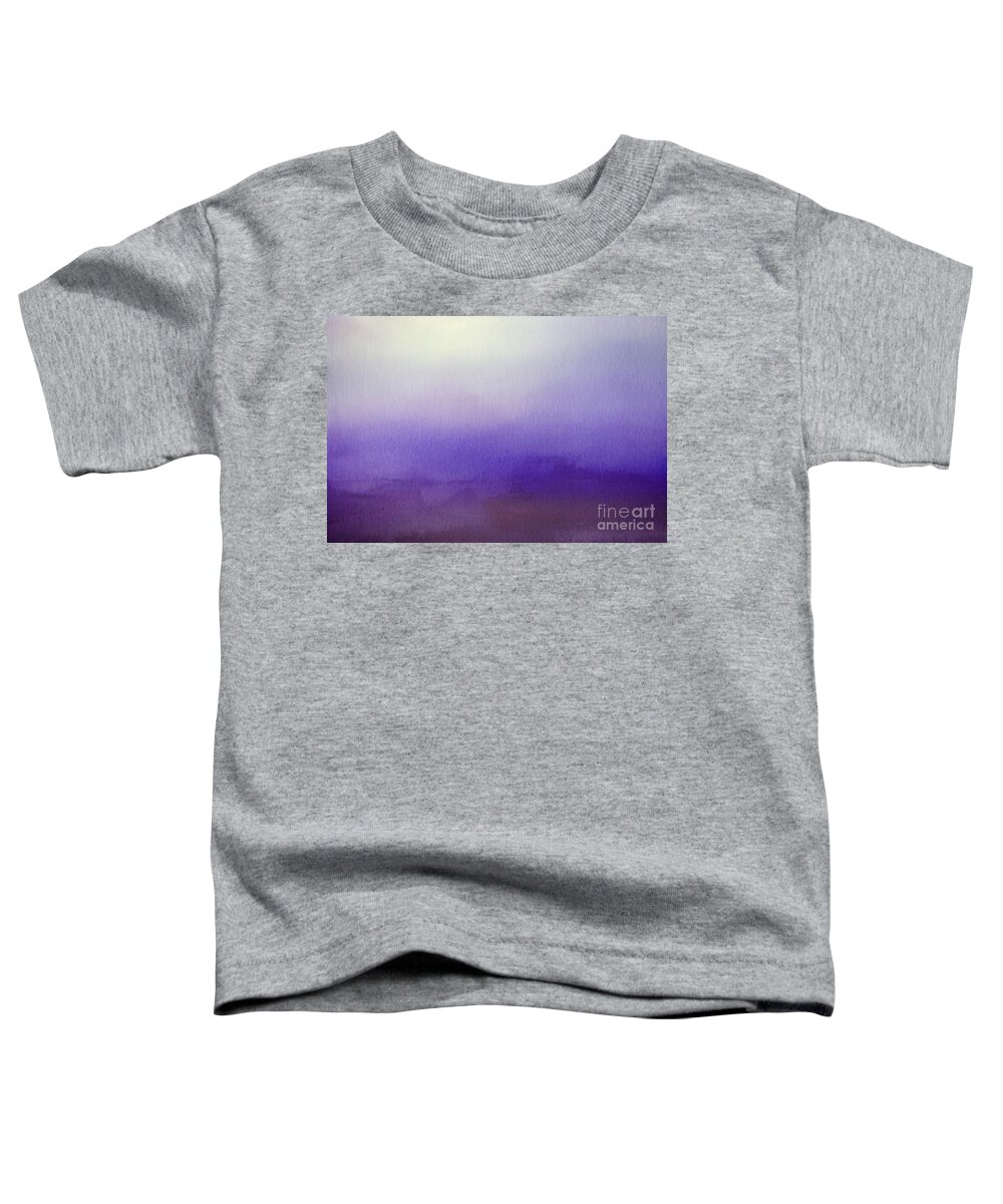 Purple Toddler T-Shirt featuring the painting Abstract Watercolor Blend Dark - Light Purple and White Paper Texture by PIPA Fine Art - Simply Solid