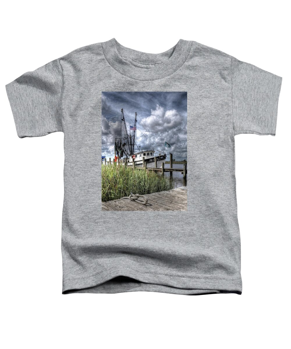 Fishing Boat Toddler T-Shirt featuring the photograph After The Catch by Randall Dill