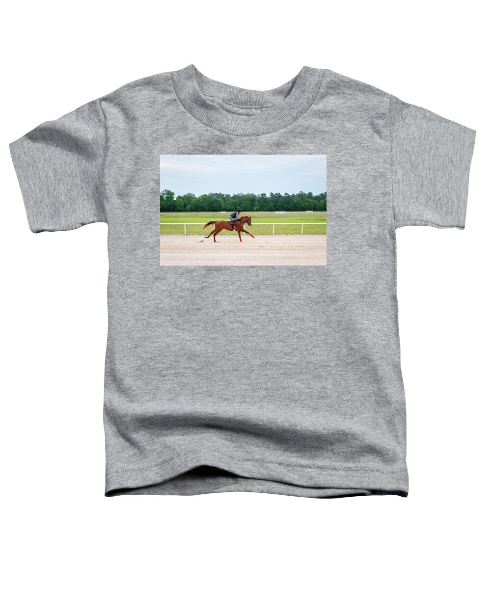 Horse Toddler T-Shirt featuring the photograph Aiken Training Track-1 by John Kirkland