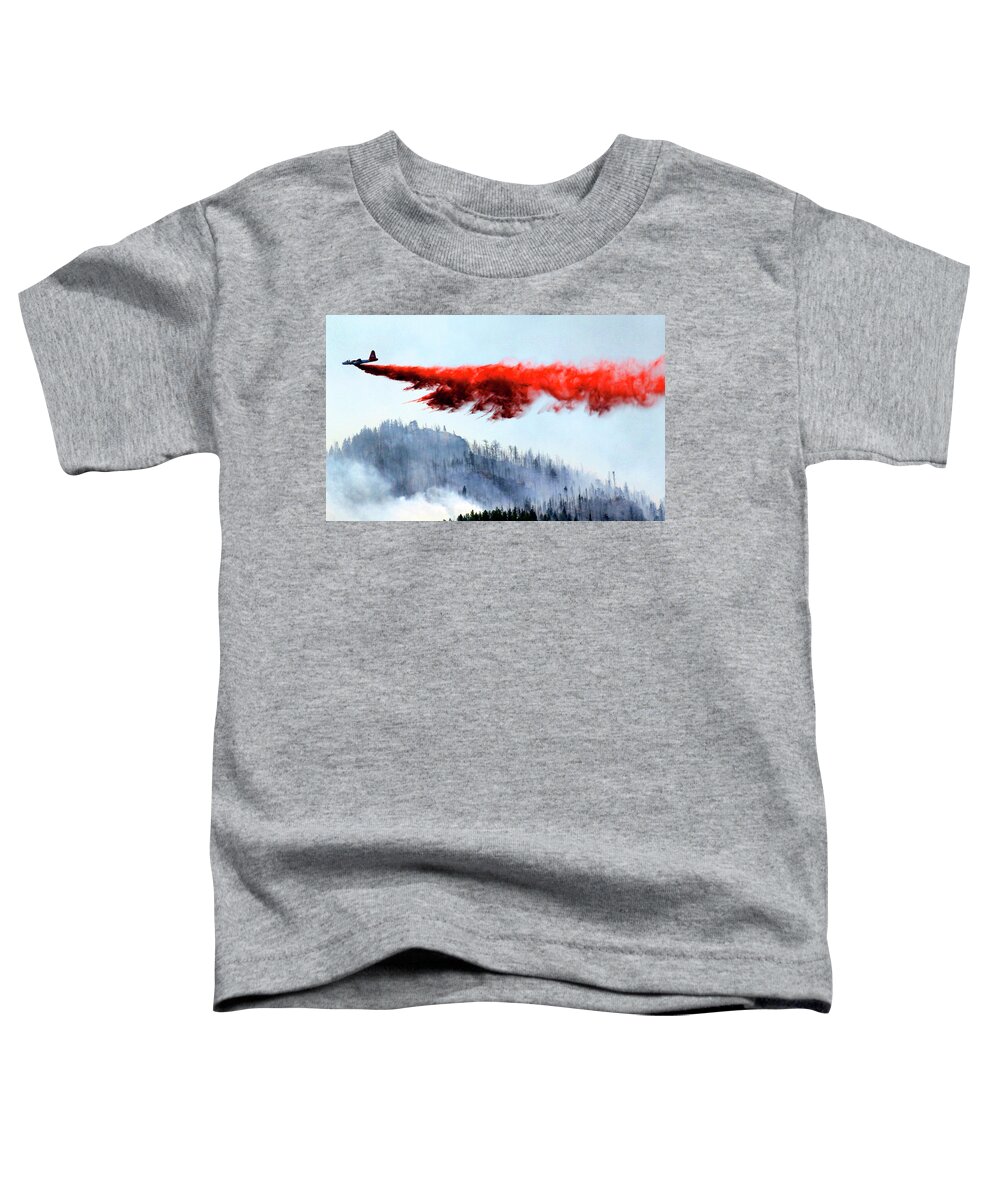 Plane Toddler T-Shirt featuring the photograph Air Tanker Wildfire Drop by Rick Wilking