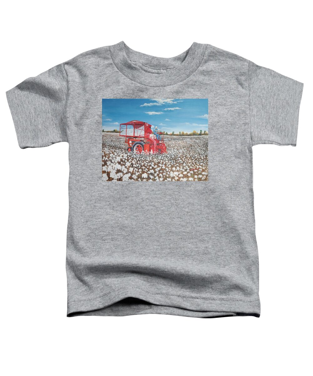 Picking Cotton Toddler T-Shirt featuring the painting Alabama Fields of White by ML McCormick