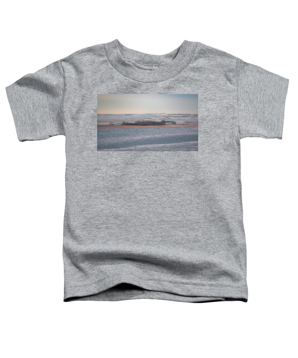 Agriculture Toddler T-Shirt featuring the photograph Alberta winter wheat farm landscape by Karen Rispin
