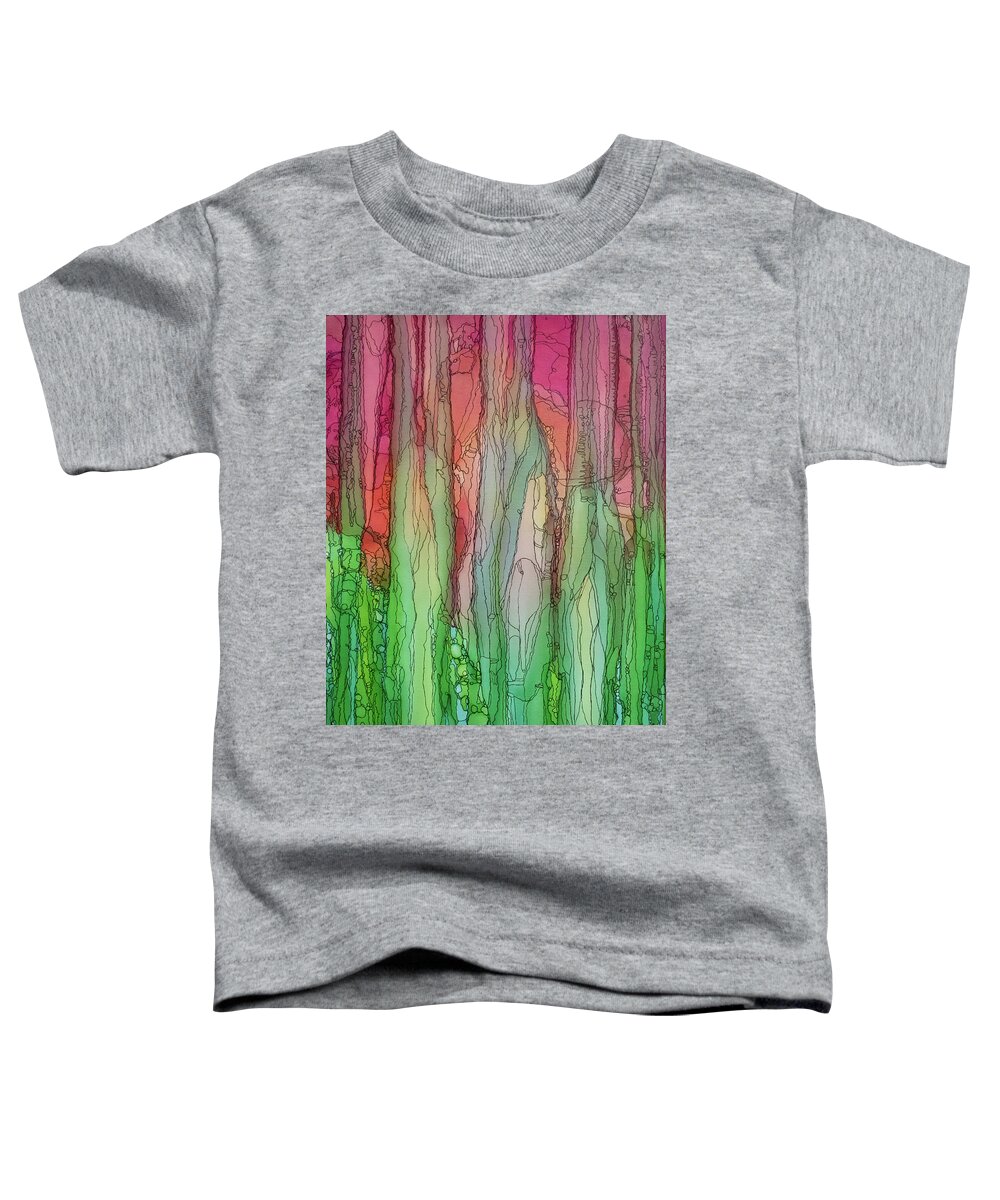 Flowers Toddler T-Shirt featuring the mixed media Alcohol Flowers by Aimee Bruno