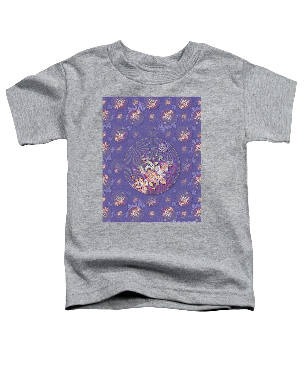Mosaic Toddler T-Shirt featuring the mixed media Alpine Rose Geometric Mosaic Pattern in Veri Peri n.0043 by Holy Rock Design