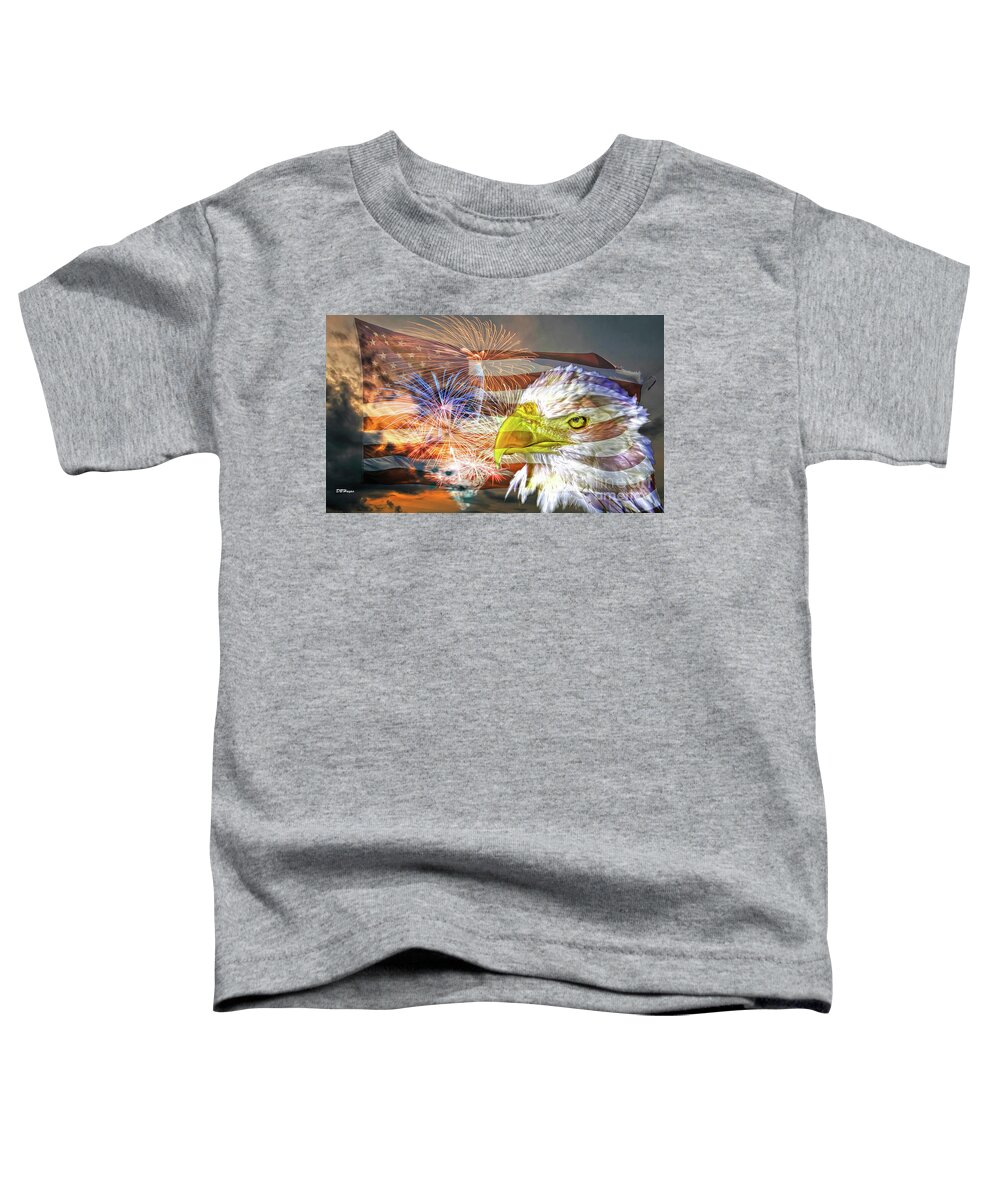 Eagles Toddler T-Shirt featuring the mixed media American Patriotism Artistry by DB Hayes