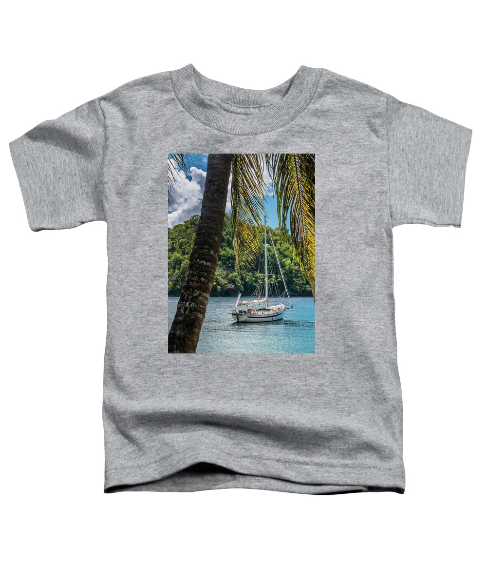 Caribbean Toddler T-Shirt featuring the photograph Anchored in Paradise by Gary Felton